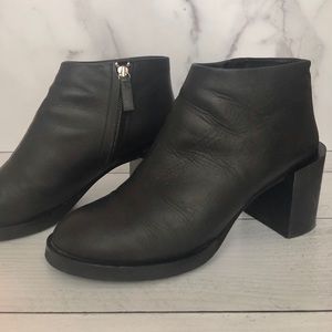 COS Clothing Black Booties w/ Extended Block Heel